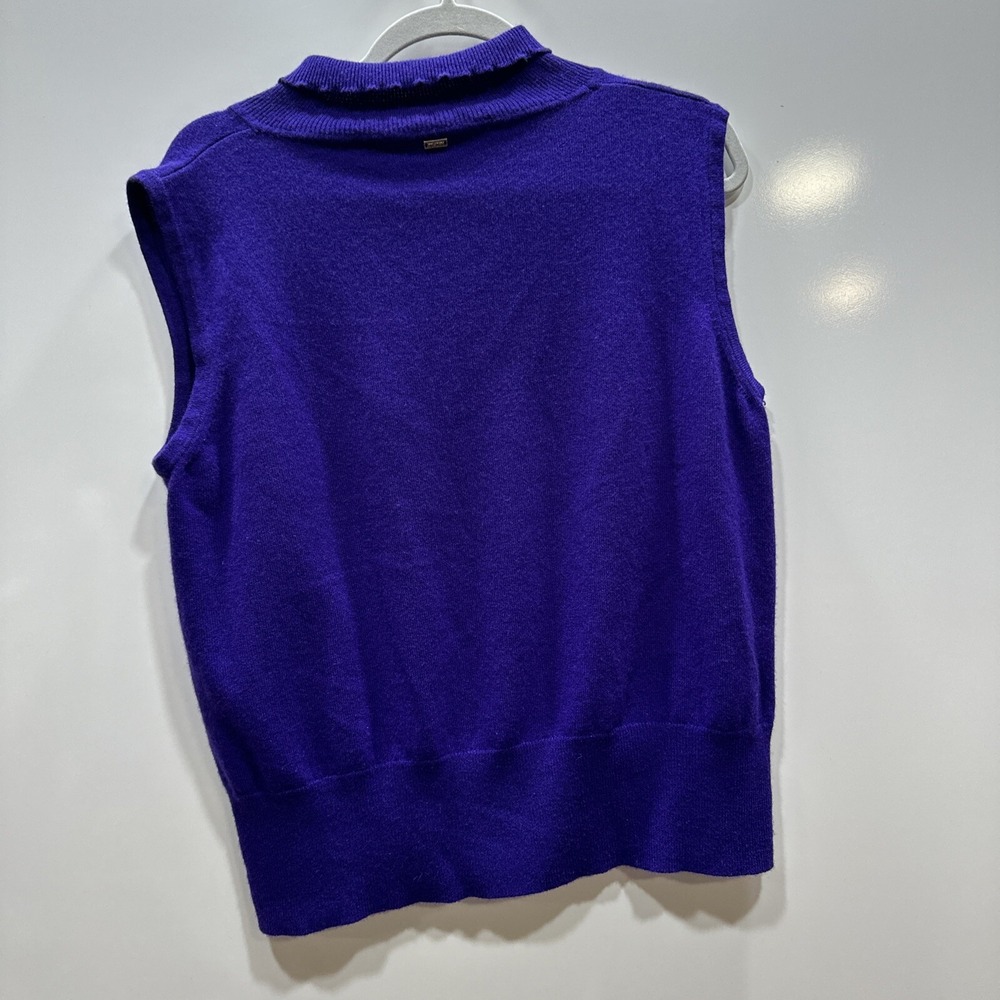 ST.JOHN SPORT  Women's Sweater Sleeveless Blue Cashmere Size Xl Lightweight Knit - Picture 7 of 11